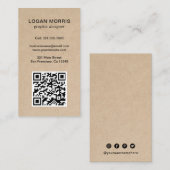 Modern Simple Minimalistisch QR Code Kraft Visitenkarte (Vorne/Hinten)