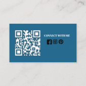 Modern Simple Minimalistisch QR Code Social Media  Visitenkarte (Rückseite)