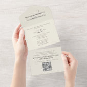 Modern Simple Minimalistisch Sage Green | QR-Code- All In One Einladung (Abreißen)