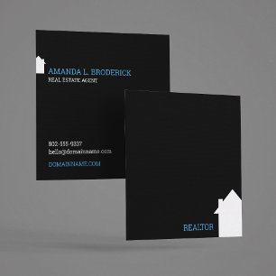 Modern simple minimalistisch schwarz Real Anwesen  Quadratische Visitenkarte