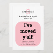 Modern Simple Modern Typografy Pink New Address Ankündigung (Vorne/Hinten)