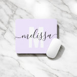 Modern Simple Monogram Handwriting Name Mousepad<br><div class="desc">Modernes Monogramm mit handgeschriebenem Namen.</div>