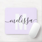 Modern Simple Monogram Handwriting Name Mousepad (Mit Mouse)