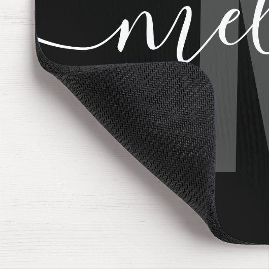 Modern Simple Monogram Handwriting Name Mousepad (Ecke)