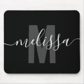 Modern Simple Monogram Handwriting Name Mousepad (Vorne)