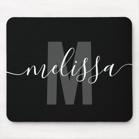 Modern Simple Monogram Handwriting Name Mousepad (Vorne)