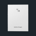 Modern Simple Monogram Initial Notepad Notizblock<br><div class="desc">Modern Simple Monogram Initial Notepad</div>