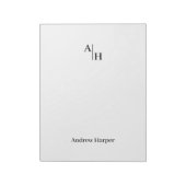 Modern Simple Monogram Initial Notepad Notizblock (Rotiert)