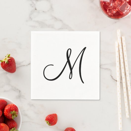 Modern Simple Monogram Initial Serviette (Beispiel)