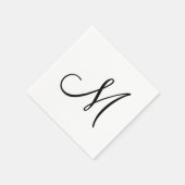 Modern Simple Monogram Initial Serviette (Ecke)