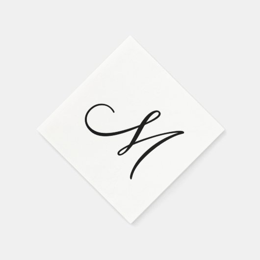 Modern Simple Monogram Initial Serviette (Ecke)