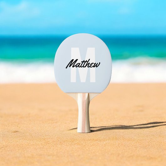 Modern Simple Monogram Name Minimalistisch Tischtennis Schläger