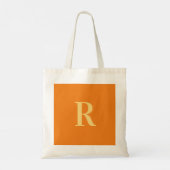 Modern Simple Monogram Orange Tragetasche (Rückseite)