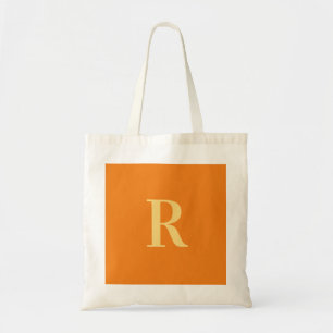 Modern Simple Monogram Orange Tragetasche