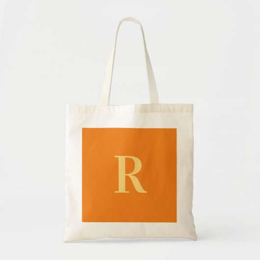 Modern Simple Monogram Orange Tragetasche (Vorne)