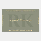 Modern Simple Monogram Sage Green Rechteckiger Aufkleber (Vorderseite)