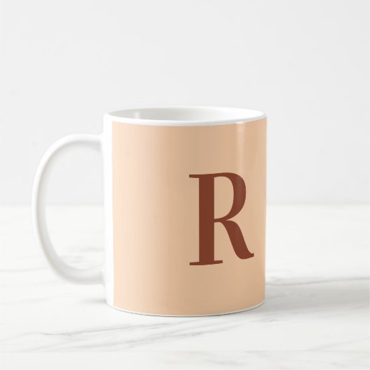 Modern Simple Monogram Terracotta Beige Kaffeetasse (Links)