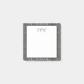 Modern Simple Monogrammed Business Black and White Post-it Klebezettel (Vorderseite)