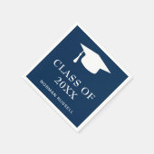 Modern Simple Mortar Board Navy Blue Abschluss Serviette (Ecke)
