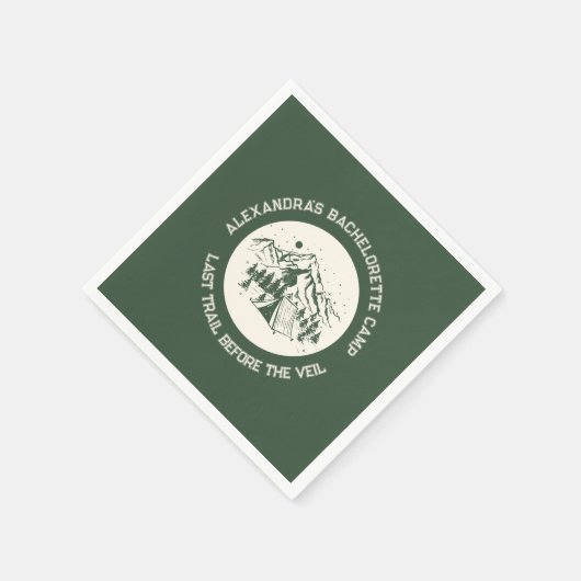 Modern Simple Mountain Camp Wochenende Bachelorett Serviette (Ecke)