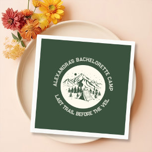 Modern Simple Mountain Camp Wochenende Bachelorett Serviette