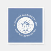 Modern Simple Mountain Camp Wochenende Bachelorett Serviette (Vorderseite)