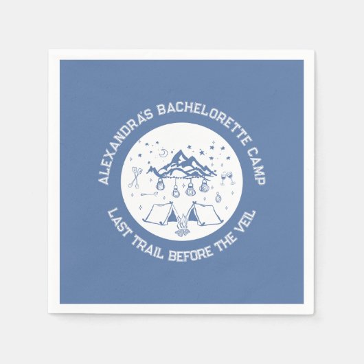 Modern Simple Mountain Camp Wochenende Bachelorett Serviette (Vorderseite)