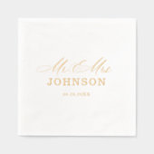 Modern Simple Mr. and Mrs. Servietten Mit Folie (Vorderseite)