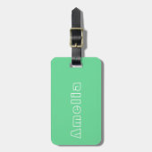 Modern Simple Name Green Gepäckanhänger (Vorderseite vertikal)