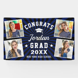 Modern Simple Navy Blue Black Abschluss 4 FOTO   Banner