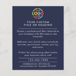 Modern Simple Navy Blue Business Logo-Werbeaktion Flyer