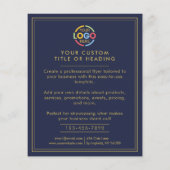 Modern Simple Navy Blue Business Logo-Werbeaktion Flyer (Hinten)