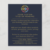 Modern Simple Navy Blue Business Logo-Werbeaktion Flyer (Hinten)