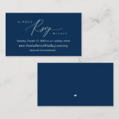Modern Simple Navy Blue Calligraphy, Online UAWG E Begleitkarte (Vorne/Hinten)