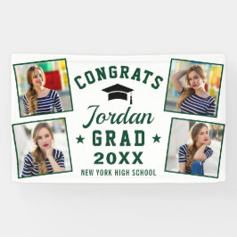 Modern Simple Navy Blue Green Abschluss 4 FOTO Banner