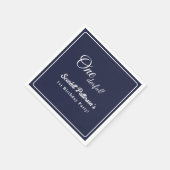 Modern Simple Navy Blue White Elegant 1. Geburtsta Serviette (Ecke)