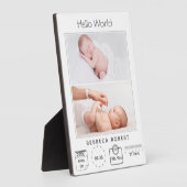 Modern Simple New Baby Personalisiert 2 Foto Fotoplatte (Seite)