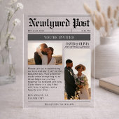 Modern Simple Newspaper Wedding Acryleinladungen