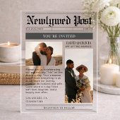 Modern Simple Newspaper Wedding Acryleinladungen