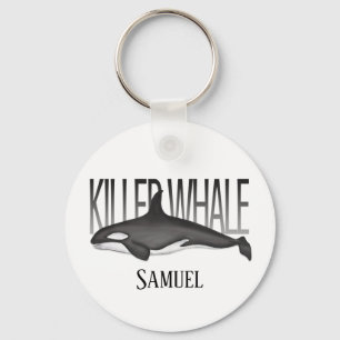 Modern Simple Ocean Killer Whale Typography  Schlüsselanhänger