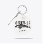 Modern Simple Ocean Killer Whale Typography  Schlüsselanhänger<br><div class="desc">Gone fishing Tuna personalize keychain featuring funny cute for him keepsake, sports hobby dad papa masculine, modern classic husband simple typography, ocean saltwater sea tropical outdoors, great for fisherman fishermen fisherwoman, killer whale sea life fish bay harbor, angler angling nautical coastal salt, dad father grandpa grandfather, retirement retired birthday holiday,...</div>