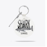 Modern Simple Ocean Shark Bite Typography  Schlüsselanhänger<br><div class="desc">Shark bite personalize keychain featuring funny cute for him keepsake, sports hobby dad papa masculine, modern classic husband simple typography, ocean saltwater sea tropical outdoors, great for fisherman fishermen fisherwoman, shark bite sea life fish bay harbor, angler angling nautical coastal salt, dad father grandpa grandfather, retirement retired birthday holiday, custom...</div>