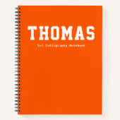 Modern Simple Orange Personalisiert Kids Calligrap Notizblock (Vorderseite)