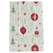 Modern Simple Ornaments and Snowflakes Christmas Mittlere Geschenktüte (Rückseite)