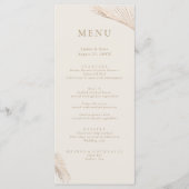 Modern Simple Palm Blätter Menu Menükarte (Vorderseite)