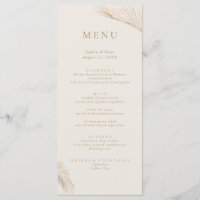 Modern Simple Palm Blätter Menu