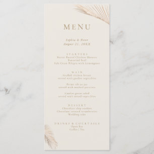 Modern Simple Palm Blätter Menu Menükarte