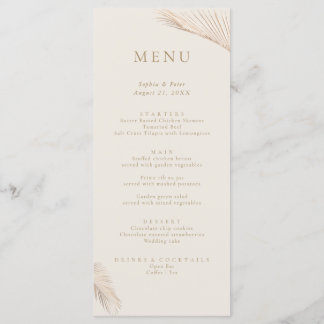Modern Simple Palm Blätter Menu Menükarte