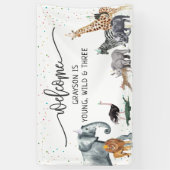 Modern Simple Party Animal Birthday Willkommensban Banner (Vertikal)