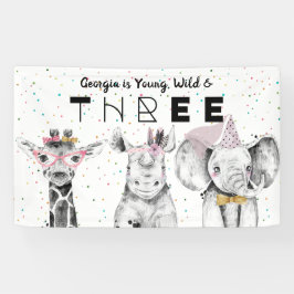 Modern Simple Party Animal Geburtstag Begrüßungsze Banner